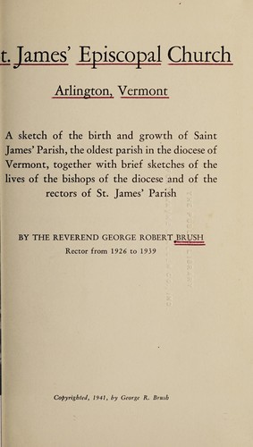 Cover for St. James' Episcopal Church, Arlington, Vermont