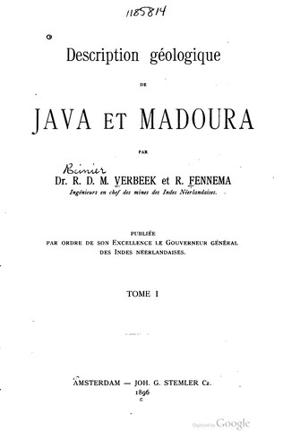 Cover for Description géologique de Java et Madoura
