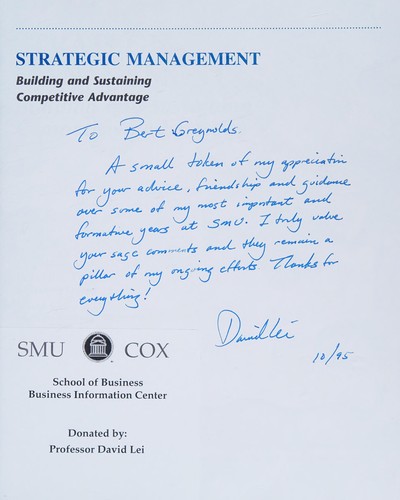 Cover for Strategic management