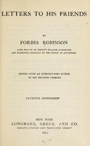 Cover for Letters to his friends