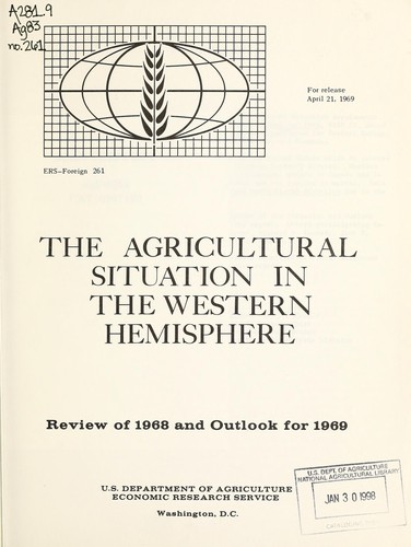 Cover for The Agricultural situation in the Western Hemisphere