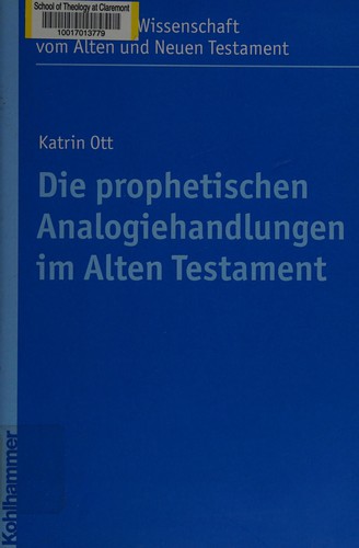 Cover for Die prophetischen Analogiehandlungen im Alten Testament