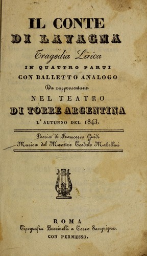 Cover for Il conte di Lavagna