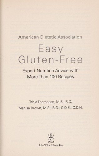Cover for American Dietetic Association's easy gluten-free
