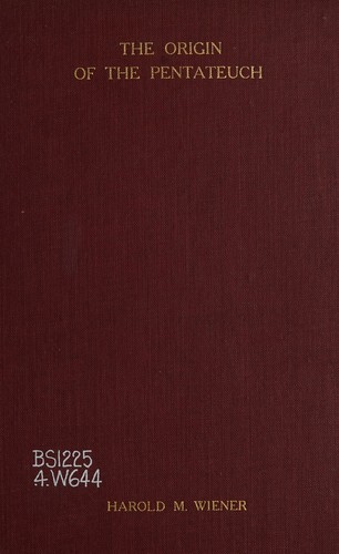 Cover for The origin of the Pentateuch