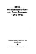 Cover for OPEC official resolutions and press releases 1960-1990.