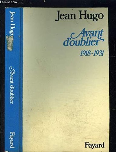 Cover for Avant d'oublier