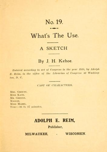 Cover for What's the use ...