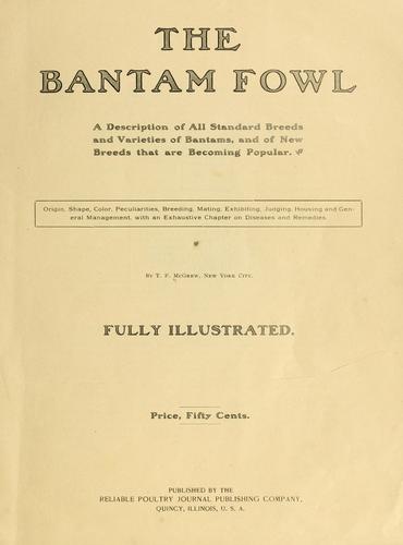 Cover for The bantam fowl
