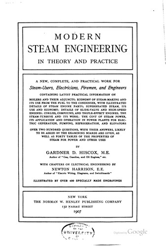 Cover for Modern steam engineering in theory and practice