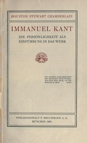 Cover for Immanuel Kant, die Pers©·onlichkeit als Einf©·uhrung in das Werk