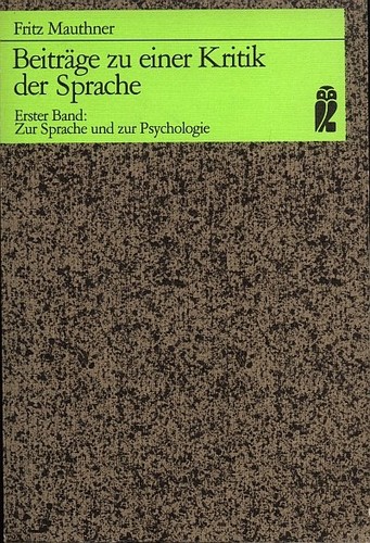 Cover for Zur Sprache und zur Psychologie