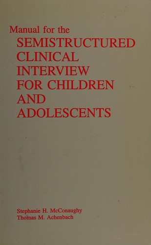 Cover for Manual for the semistructured clinical interview for children and adolescents