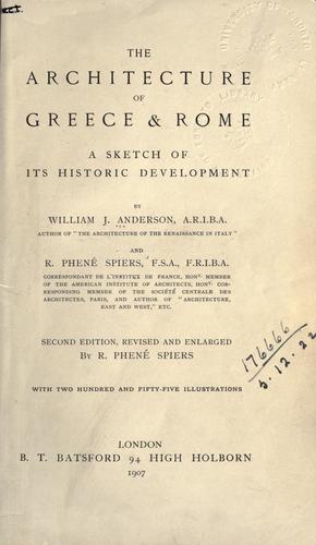 Cover for The architecture of Greece & Rome