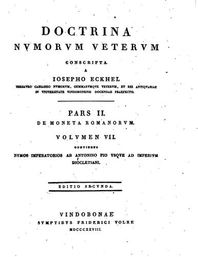 Cover for Doctrina nvmorvm vetervm conscripta a Josepho Eckhel ...
