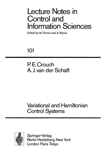 Cover for Variational and Hamiltonian Control Systems