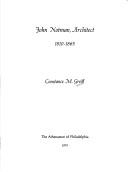 Cover for John Notman, architect, 1810-1865