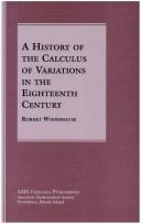 Cover for A history of the calculus of variations in the eighteenth century