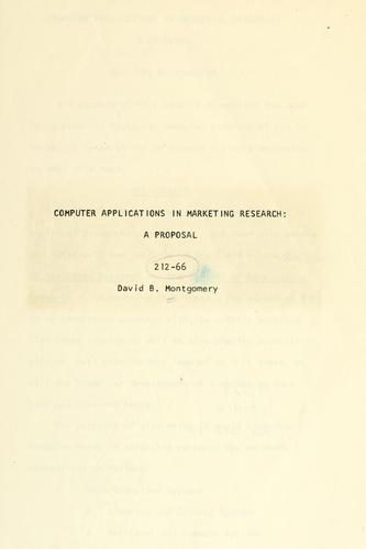 Cover for Computer applications in marketing research