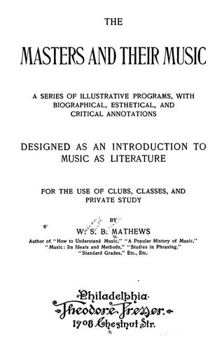 Cover for The masters and their music