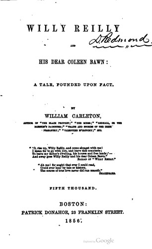 Cover for Willy Reilly, and his dear Coleen Bawn