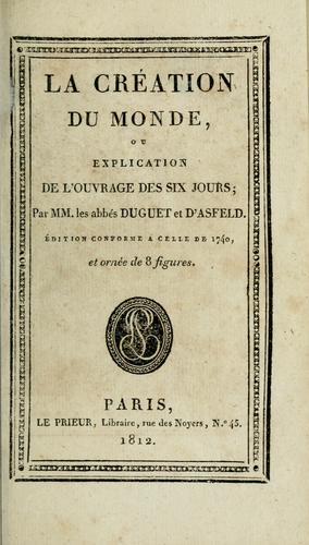 Cover for La création du monde
