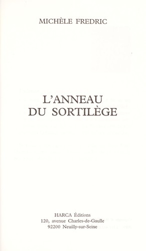 Cover for L'anneau du sortile  ge