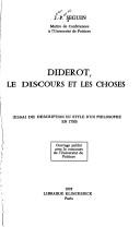 Cover for Diderot, le discours et les choses