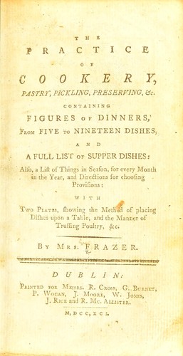 Cover for The practice of cookery, pastry, pickling, preserving, &c