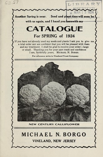 Cover for Catalogue for spring of 1924