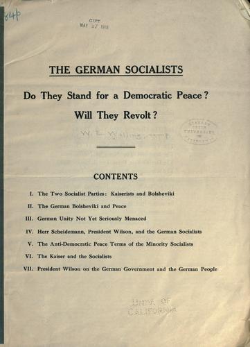 Cover for The German socialists.