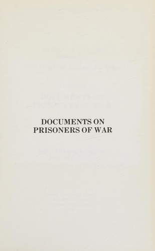 Cover for Documents on prisoners of war