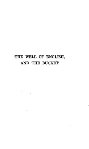 Cover for The well of English and the bucket