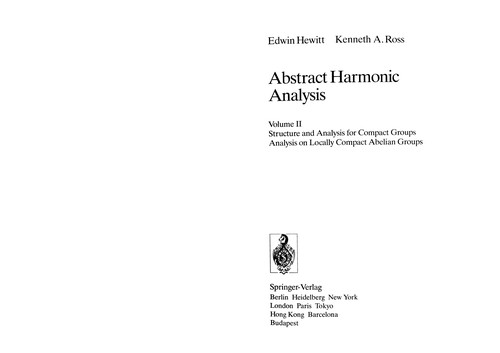 Cover for Abstract Harmonic Analysis: Vol. 2