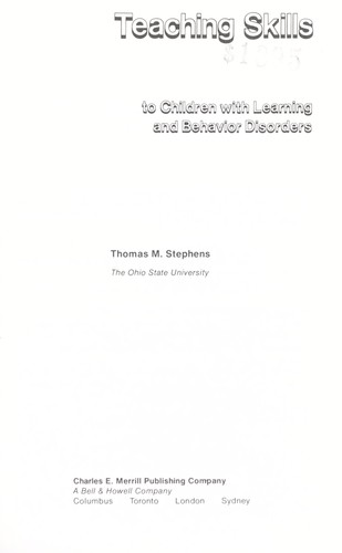 Cover for Teaching skills to children with learning and behavior disorders