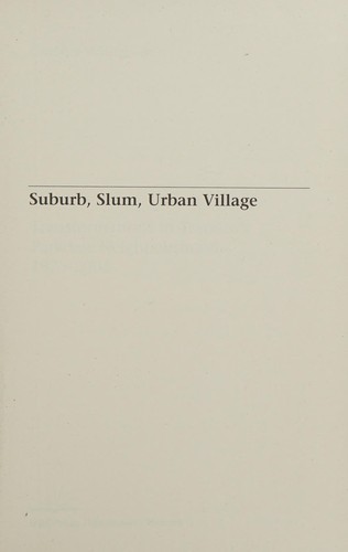 Cover for Suburb, slum, urban village