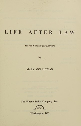 Cover for Life after law
