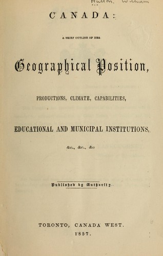 Cover for Canada