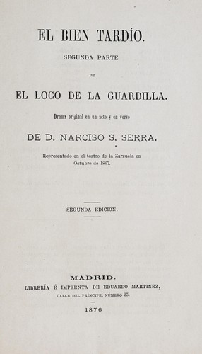 Cover for El bien tardío