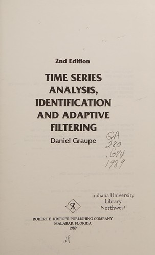 Cover for Time Series Analysis, Identification and Adaptive Filtering