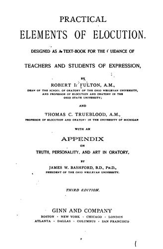 Cover for Practical elements of elocution.