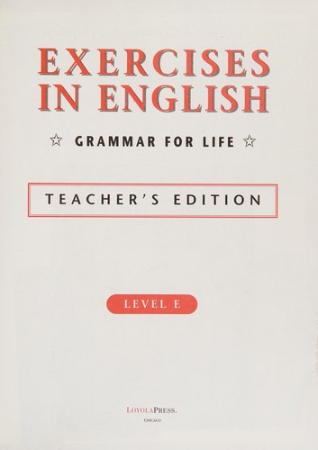 Cover for Exercises in English