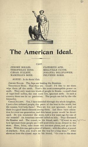 Cover for The American ideal.