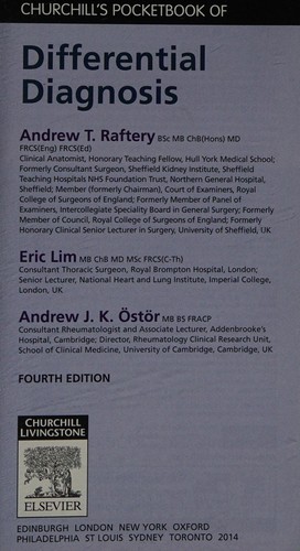 Cover for Churchill's pocketbook of differential diagnosis