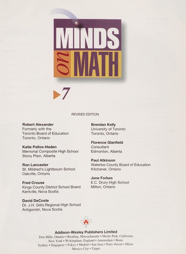 Cover for Minds on math 7