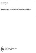 Cover for Aspekte der englischen Sprachgeschichte