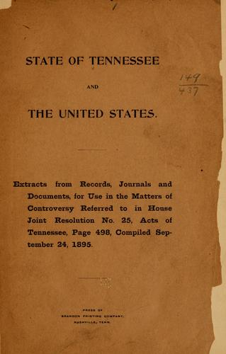 Cover for State of Tennessee and the United States.