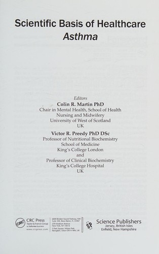 Cover for Scientific basis of healthcare asthma