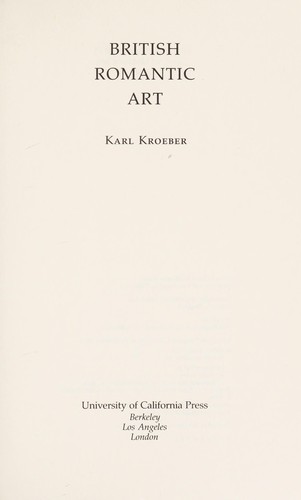 Cover for British romantic art