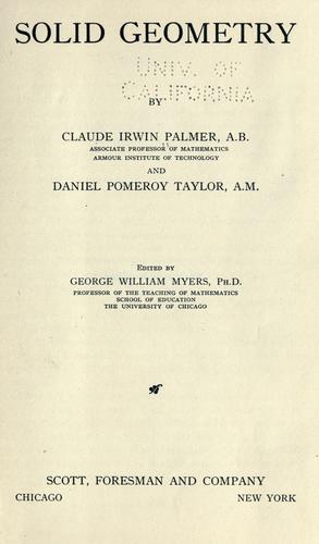Cover for Solid geometry